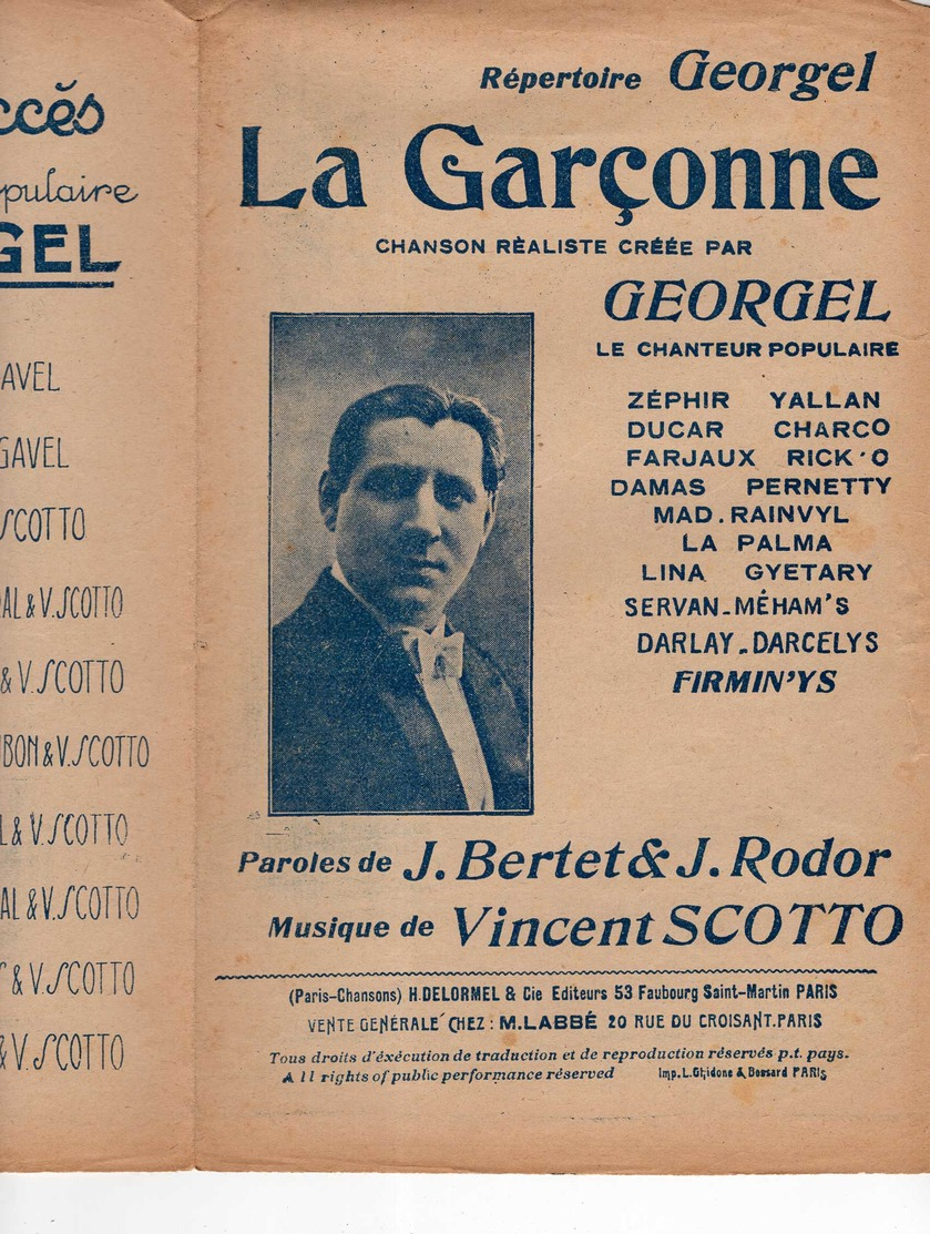 CAF CONC GEORGEL HOMOSEXUALITÉ LGBT PARTITION LA GARÇONNE RODOR SCOTTO BERTET LA PALMA RAINVYL DARCELYS LESBIENNE - Autres & Non Classés