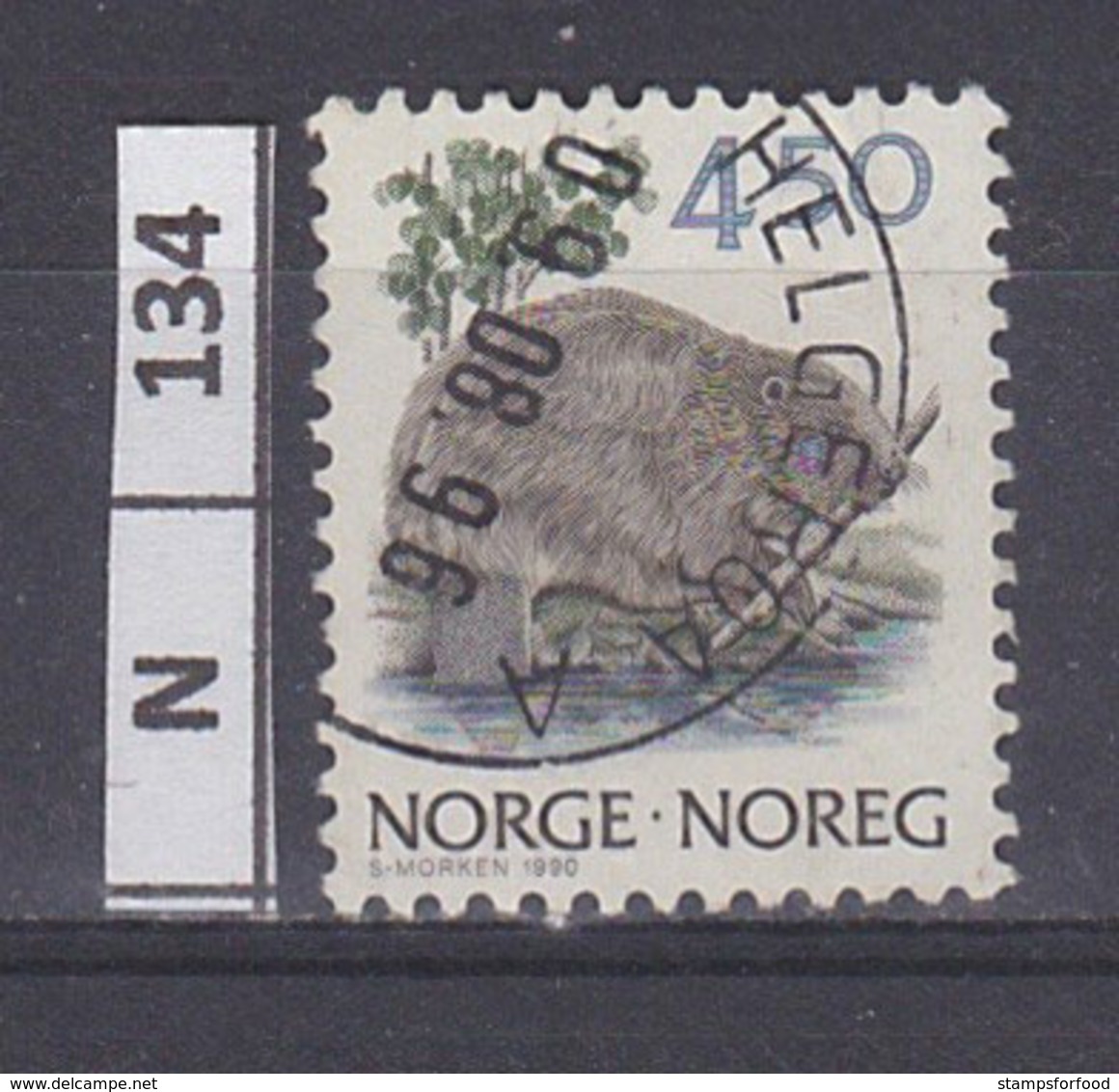 NORVEGIA   1990	Animali 4,50 Usato - Oblitérés