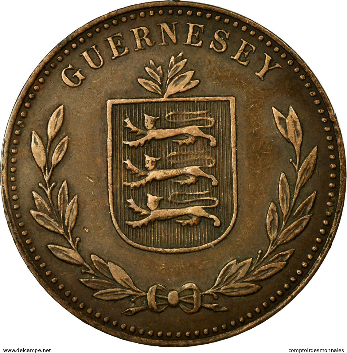 Monnaie, Guernsey, 8 Doubles, 1914, Heaton, Birmingham, SUP, Bronze, KM:14 - Guernsey