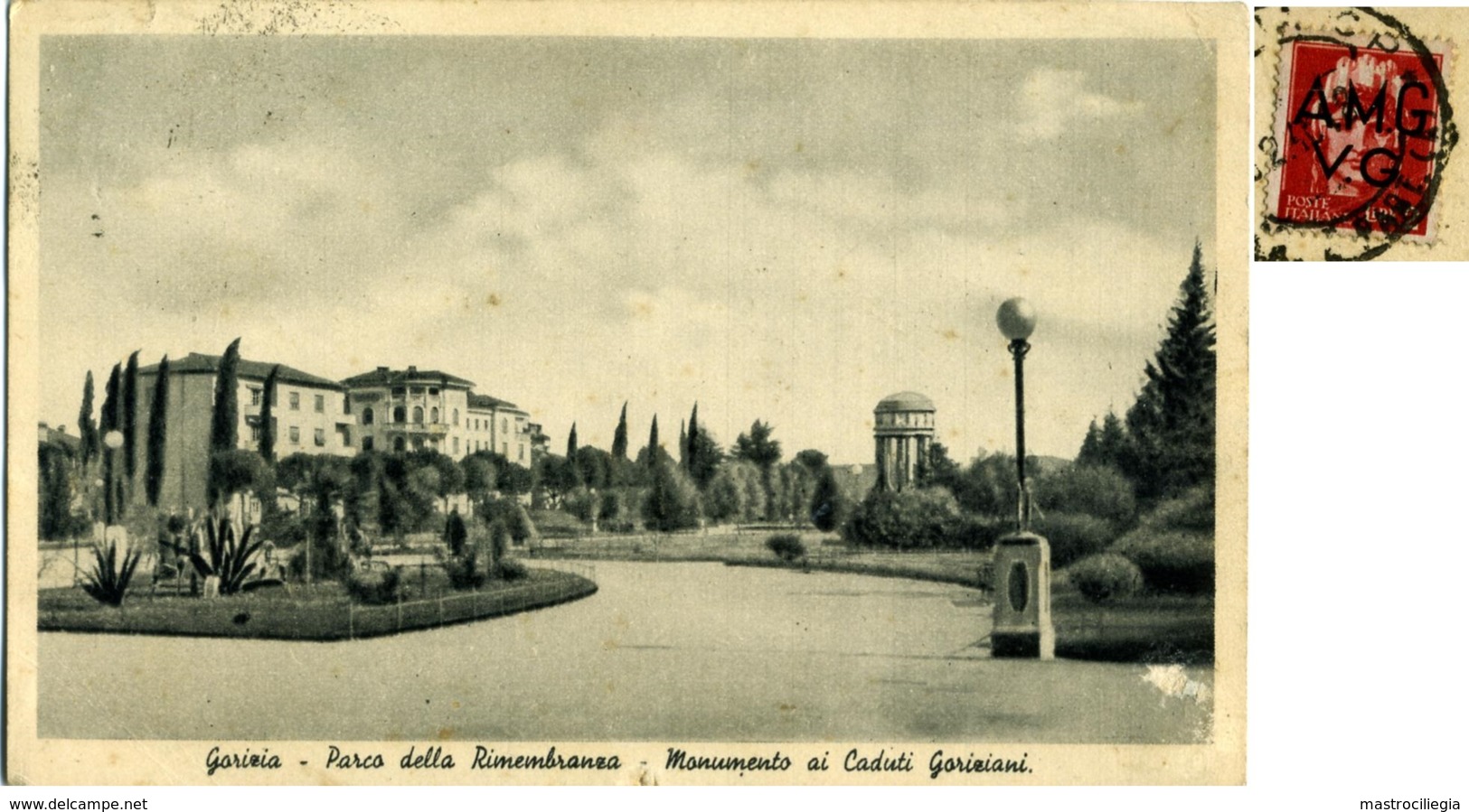 GORIZIA  Parco Della Rimembranza  Monumento Ai Caduti Goriziani  Francobollo AMG VG  2 L. - Gorizia