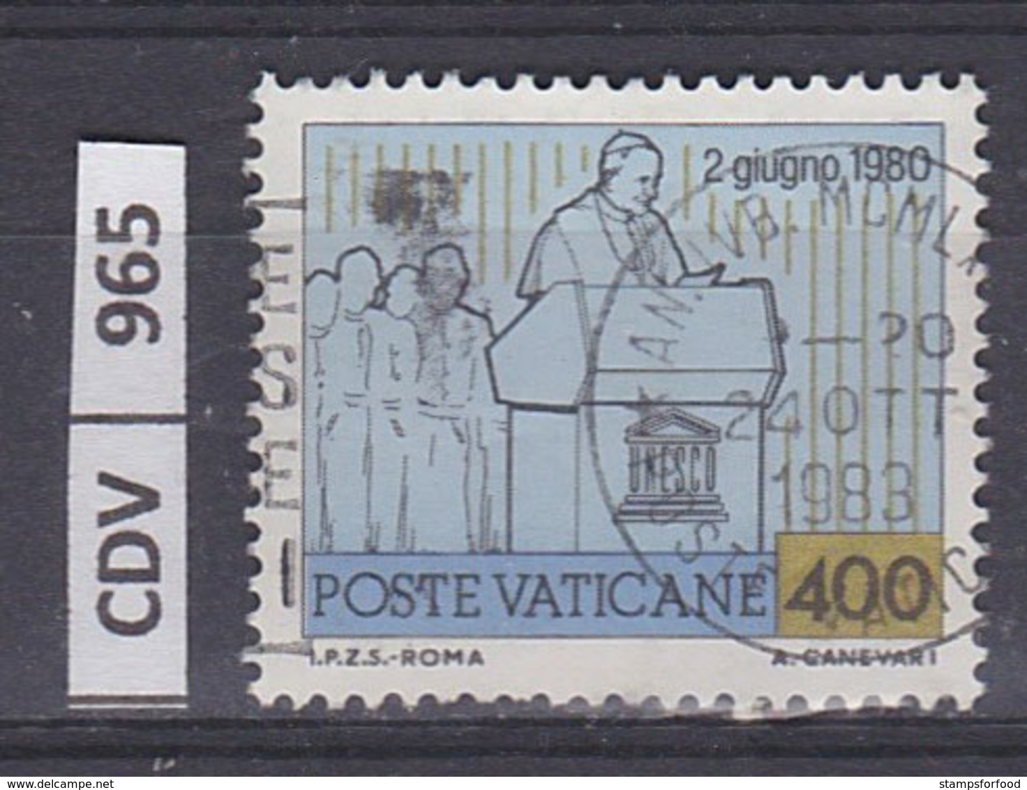 VATICANO 1981	Viaggi Giovanni Paolo II L. 400 Usato - Usati