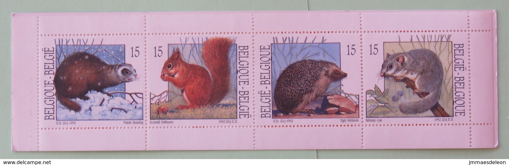 Belgium 1992 Mint Booklet - Animals Squirrel Hedgehog - Unused Stamps