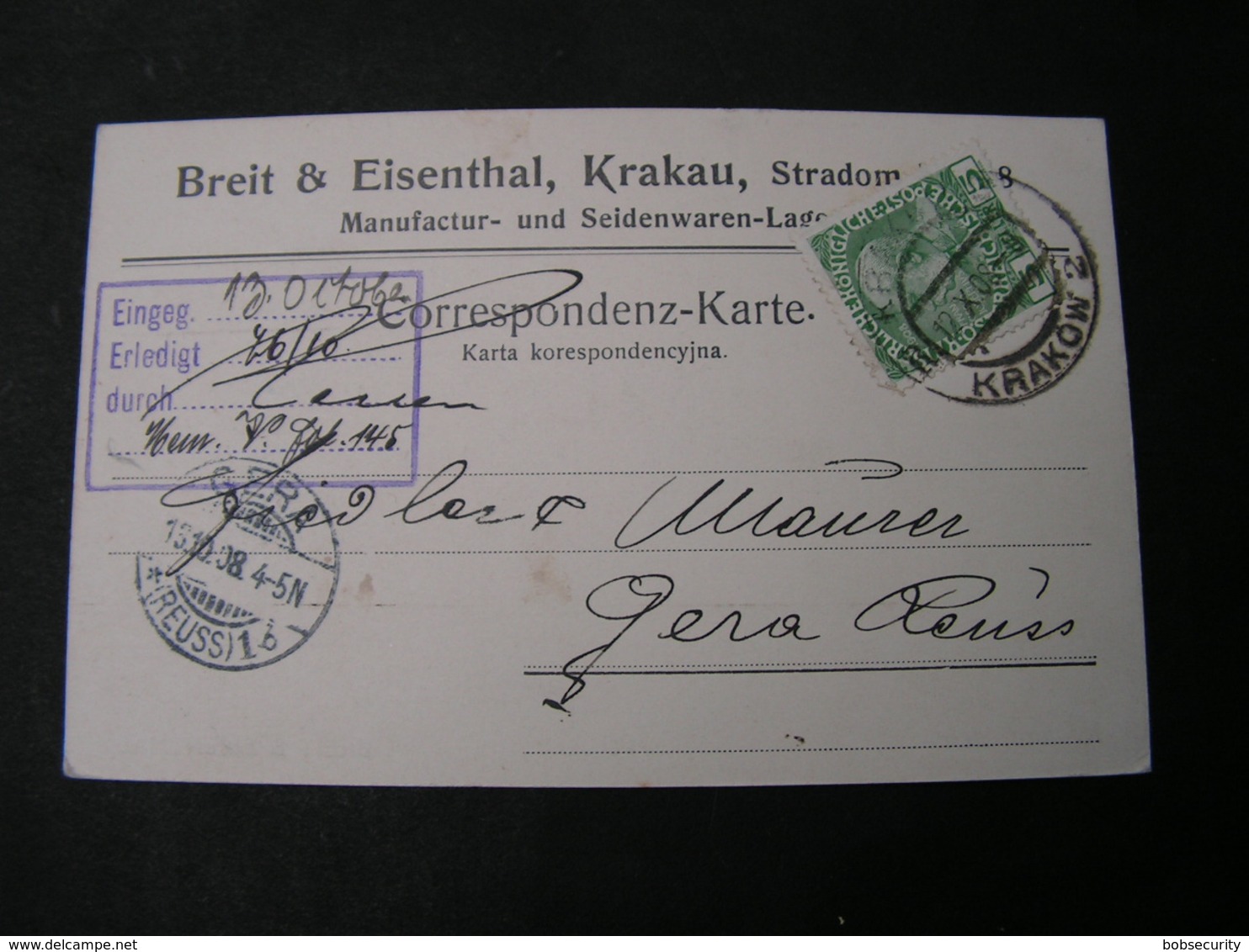 Polen Krakau Karte 1908 - Abu Dhabi