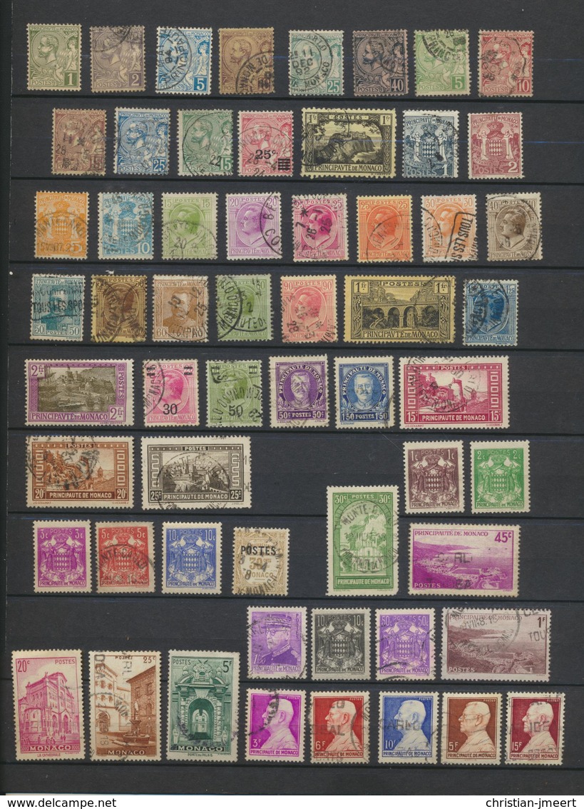 MONACO  Collection De 136 Timbres Oblitérés/MH - Collections, Lots & Séries