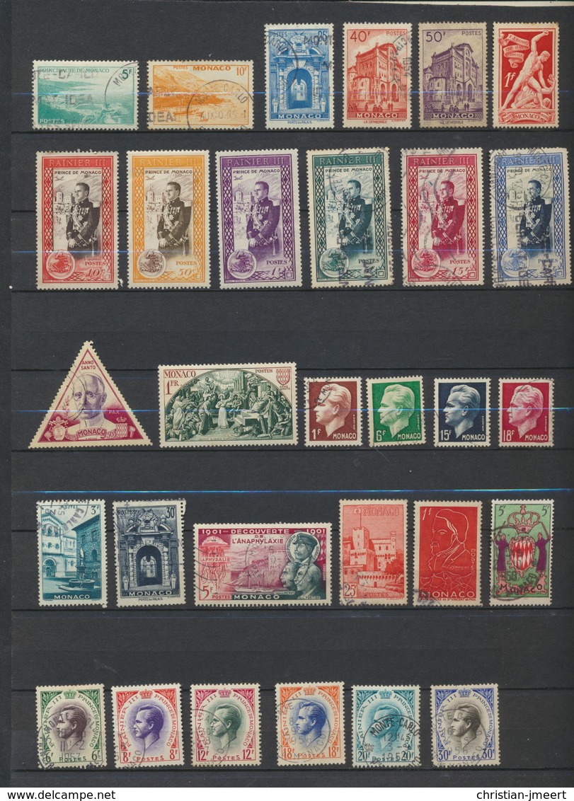 MONACO  Collection De 136 Timbres Oblitérés/MH - Collections, Lots & Séries