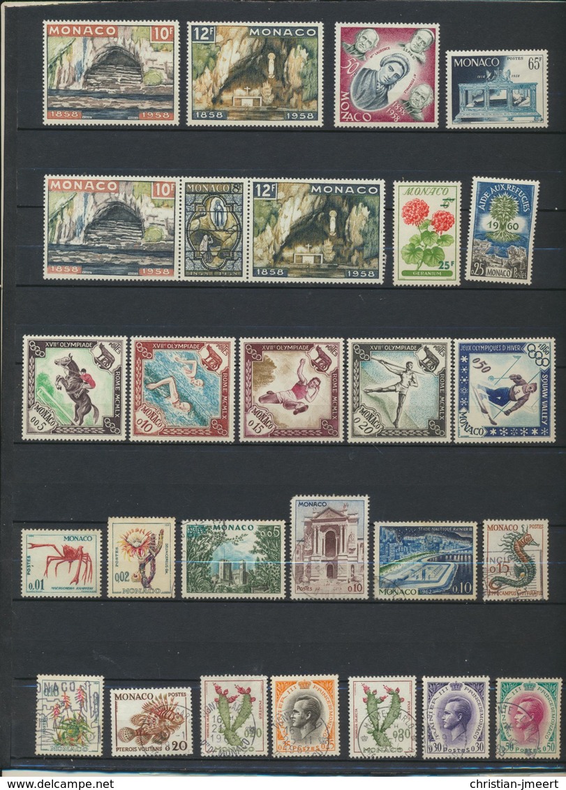 MONACO  Collection De 136 Timbres Oblitérés/MH - Collections, Lots & Séries