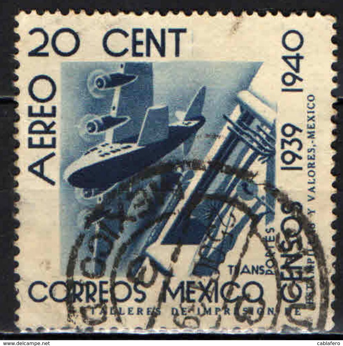 MESSICO - 1939 - TRASPORTI AEREI - USATO - Messico