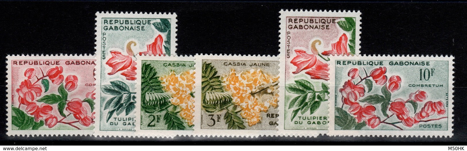 Gabon - YV 153 à 158 N** Fleurs - Gabon (1960-...)