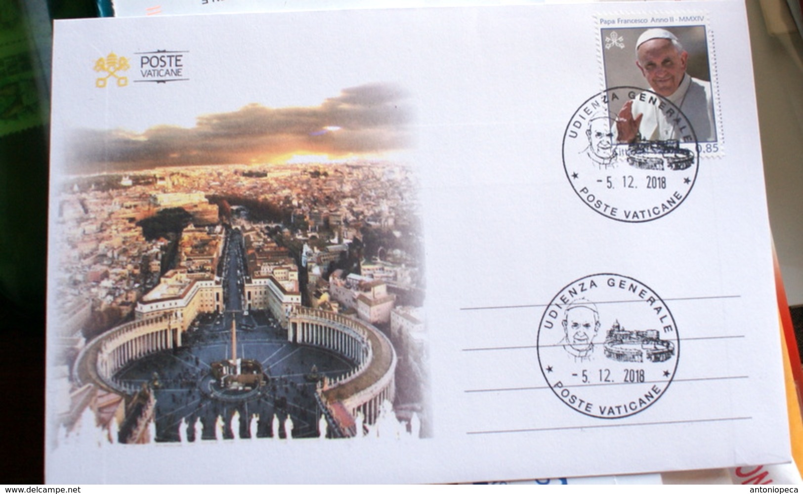 VATICAN 2018,  SPECIAL CANCEL ON COVER PAPAL AUDIENCE 5 DECEMBER 2018 ON SAINT PETER - Covers & Documents