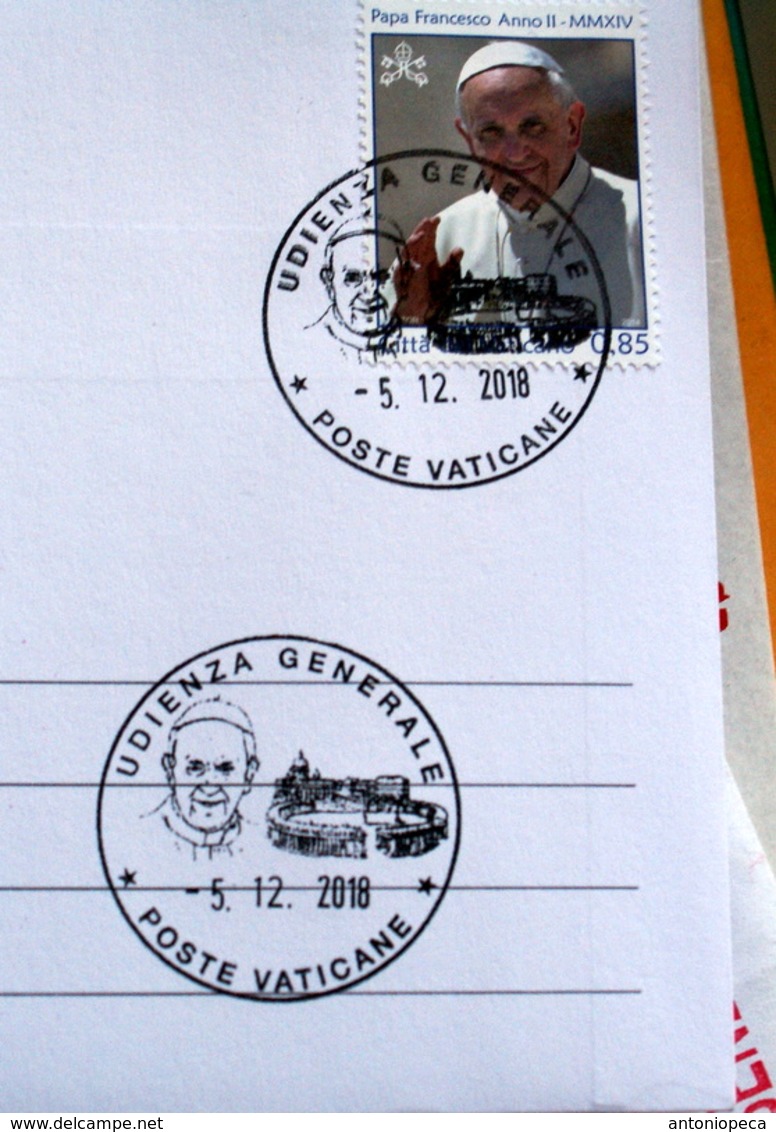 VATICAN 2018,  SPECIAL CANCEL ON COVER PAPAL AUDIENCE 5 DECEMBER 2018 ON SAINT PETER - Storia Postale