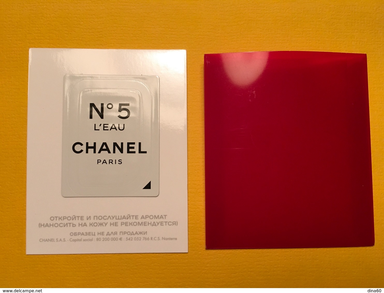 CHANEL, “No5 L’eau” Card With Patch In Envelope - VERY PRETTY !❤️ - Modern (from 1961)