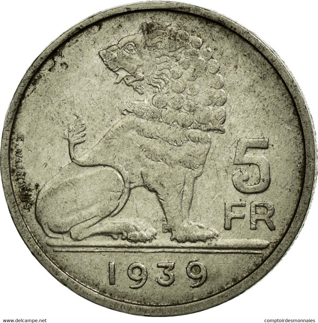 Monnaie, Belgique, 5 Francs, 5 Frank, 1939, TB+, Nickel, KM:117.2 - 5 Francs