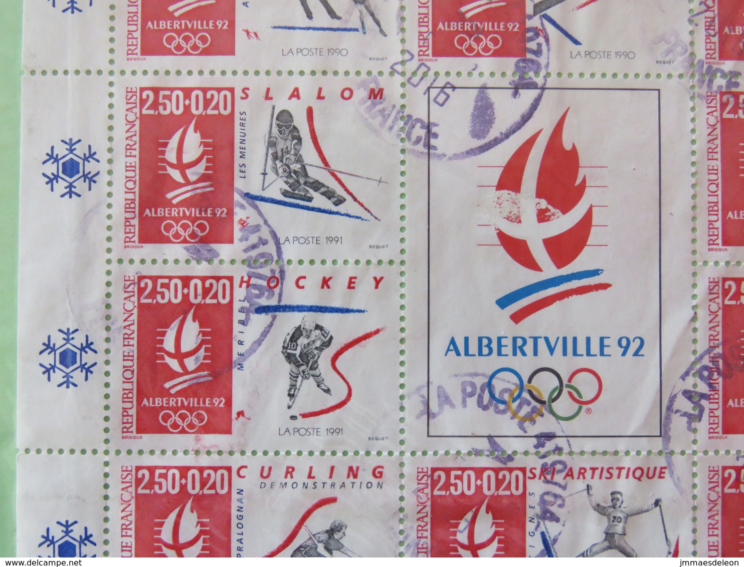 France - Used Stamps From Cover 2018 To Nicaragua - Olympic Games Albertville 92 Ski Hockey Logo - Used Stamps