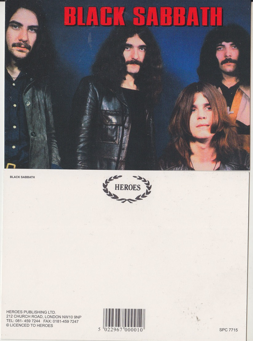 Black Sabbath Rock Band Original Postcard In Near Mint Condition. 008 - World