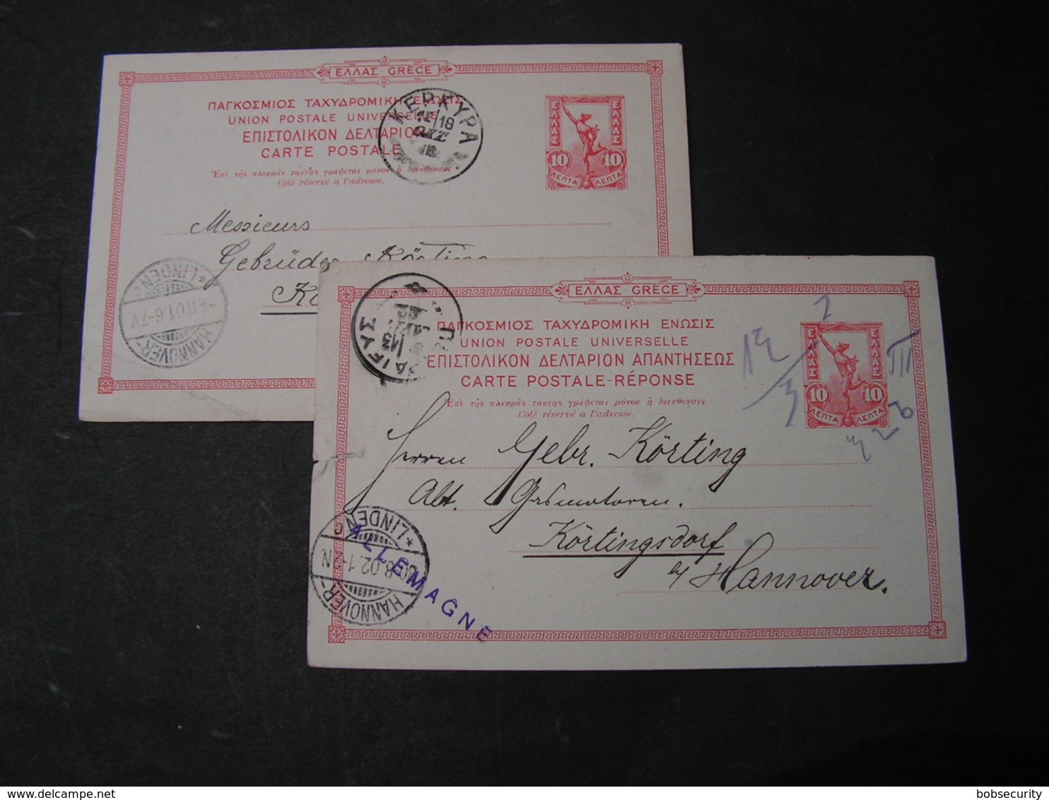 Greece Two Old Cards - Lettres & Documents