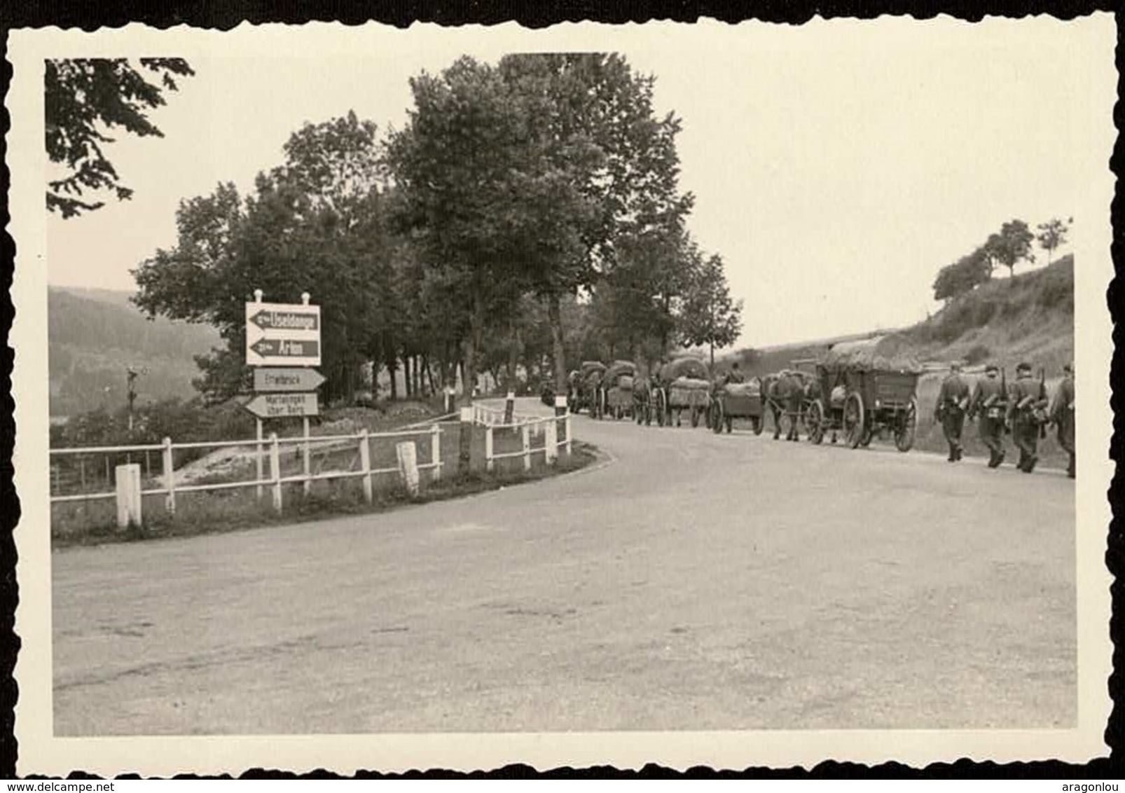 Luxembourg: Invasion Allemande 10.5.1940 Entre Ettelbruck Et Martelange, Photo 92x62mm, 2Scans - Guerre, Militaire