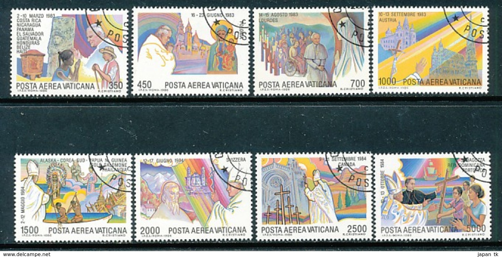 VATIKAN Mi.Nr. 899-906 Die Weltreisen Von Papst Johannes Paul II  - Siehe Scan - Used - Used Stamps