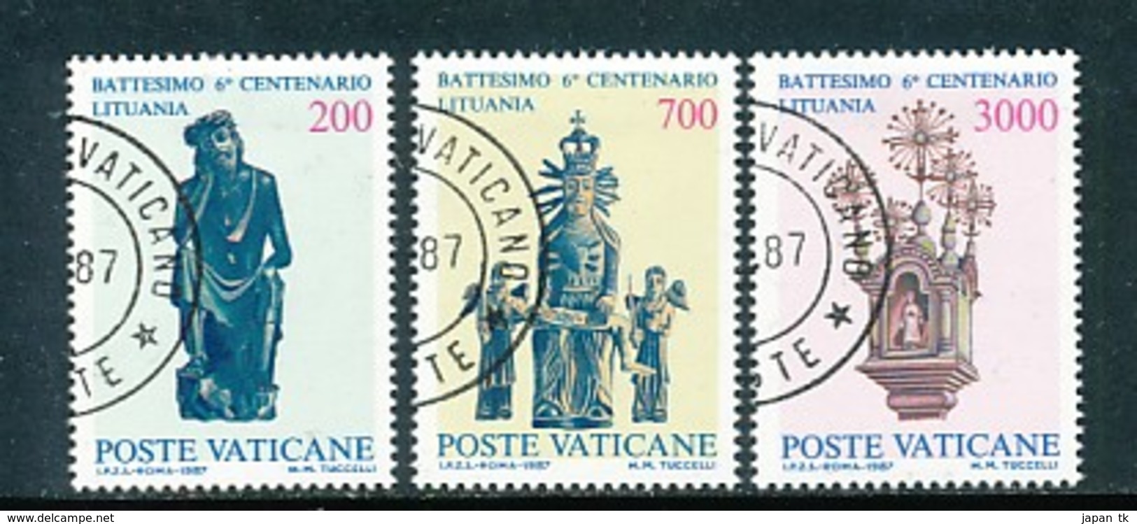 VATIKAN Mi.Nr. 913-915 600. Jahrestag Der Christianisierung Litauens - Siehe Scan - Used - Used Stamps