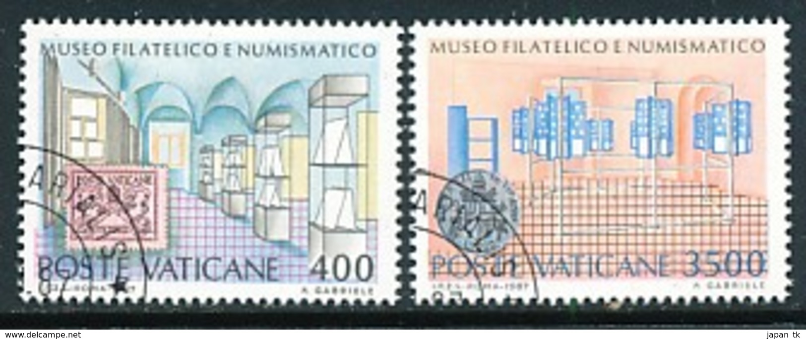 VATIKAN Mi.Nr. 924-925 Einweihung Des Philatelistischen Und Numismatischen Museums Des Vatikan - Siehe Scan - Used - Used Stamps
