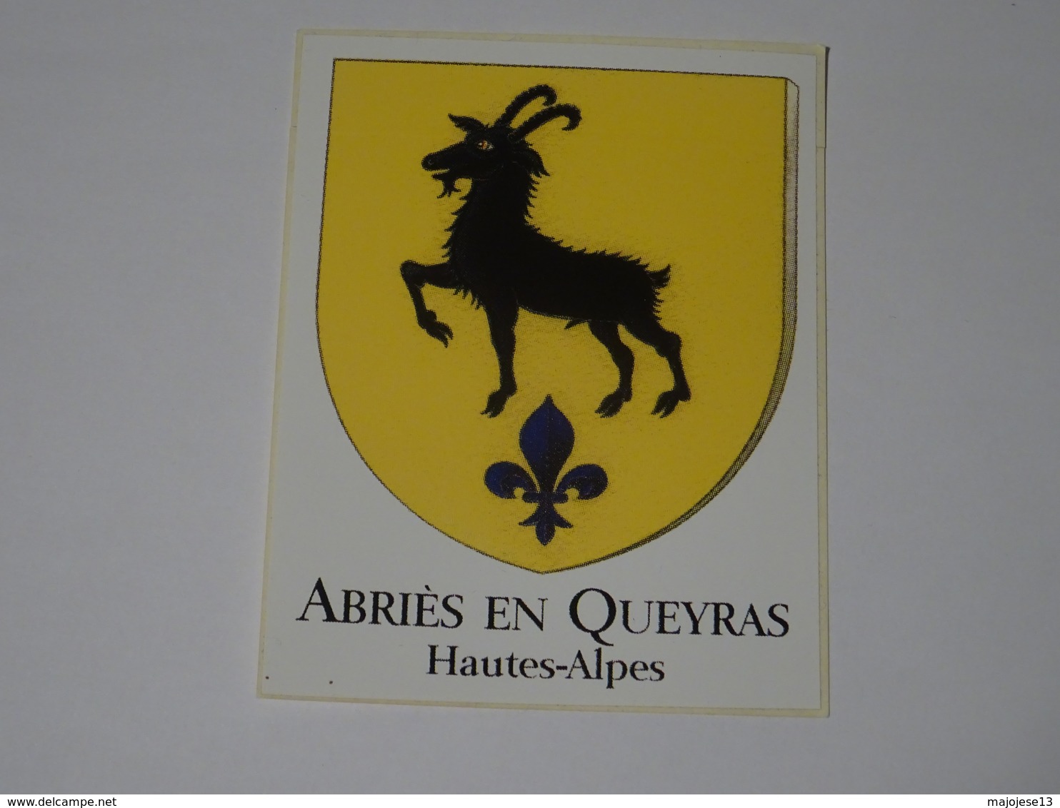 Blason écusson Adhésif Autocollant Abriès En Queyras (Hautes Alpes) - Obj. 'Souvenir De'