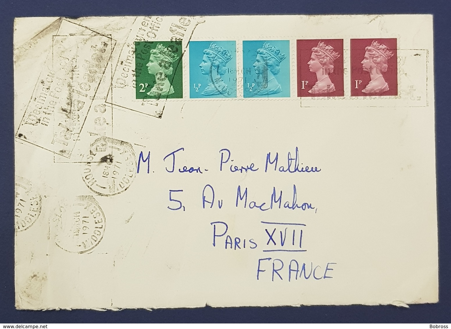 1971 Hounslow Middlesex London - Paris France - Lettres & Documents