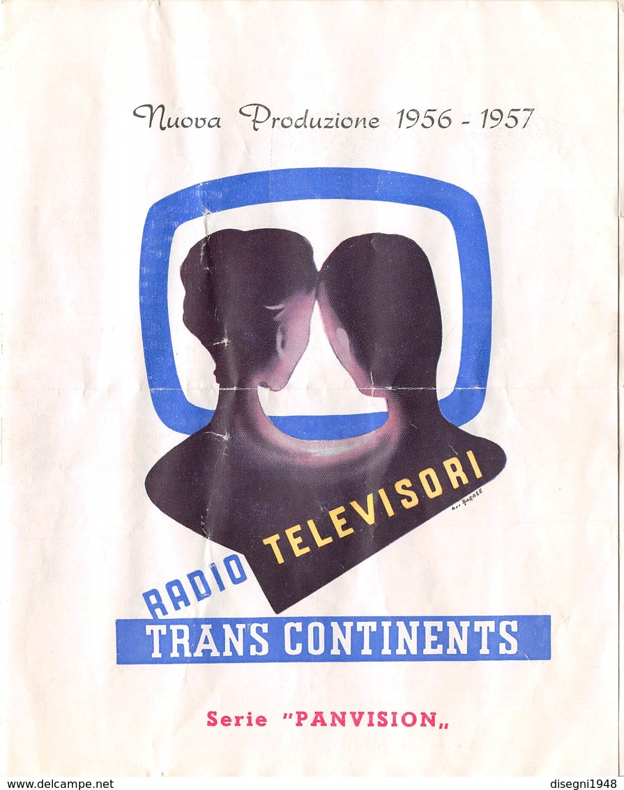 07602 "RADIO TELEVISORI TRANS CONTINENTS - SERIE PANAVISION - LOCANDINA  PUBBLICITARIA" ORIG. 1956/57 - Pubblicitari