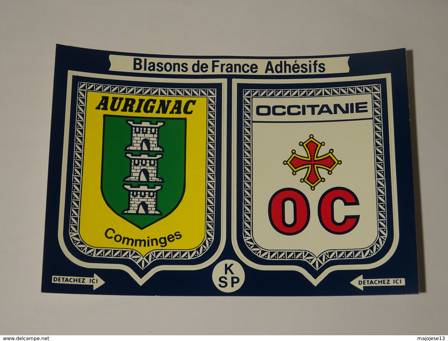 Blason écusson Adhésif Autocollant Aurignac Comminges Occitanie - Obj. 'Souvenir De'