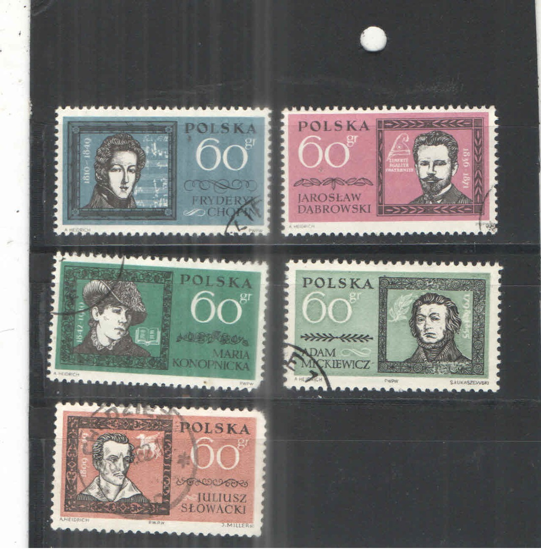 Polonia  PO 1962 Polacchi Famosi   Scott.1059/1063+See Scan On Schaubek Page; - Used Stamps