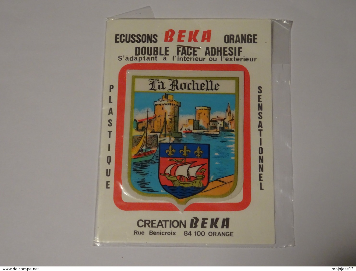 Blason écusson Adhésif Autocollant La Rochelle Création Beka Double Face - Obj. 'Souvenir De'