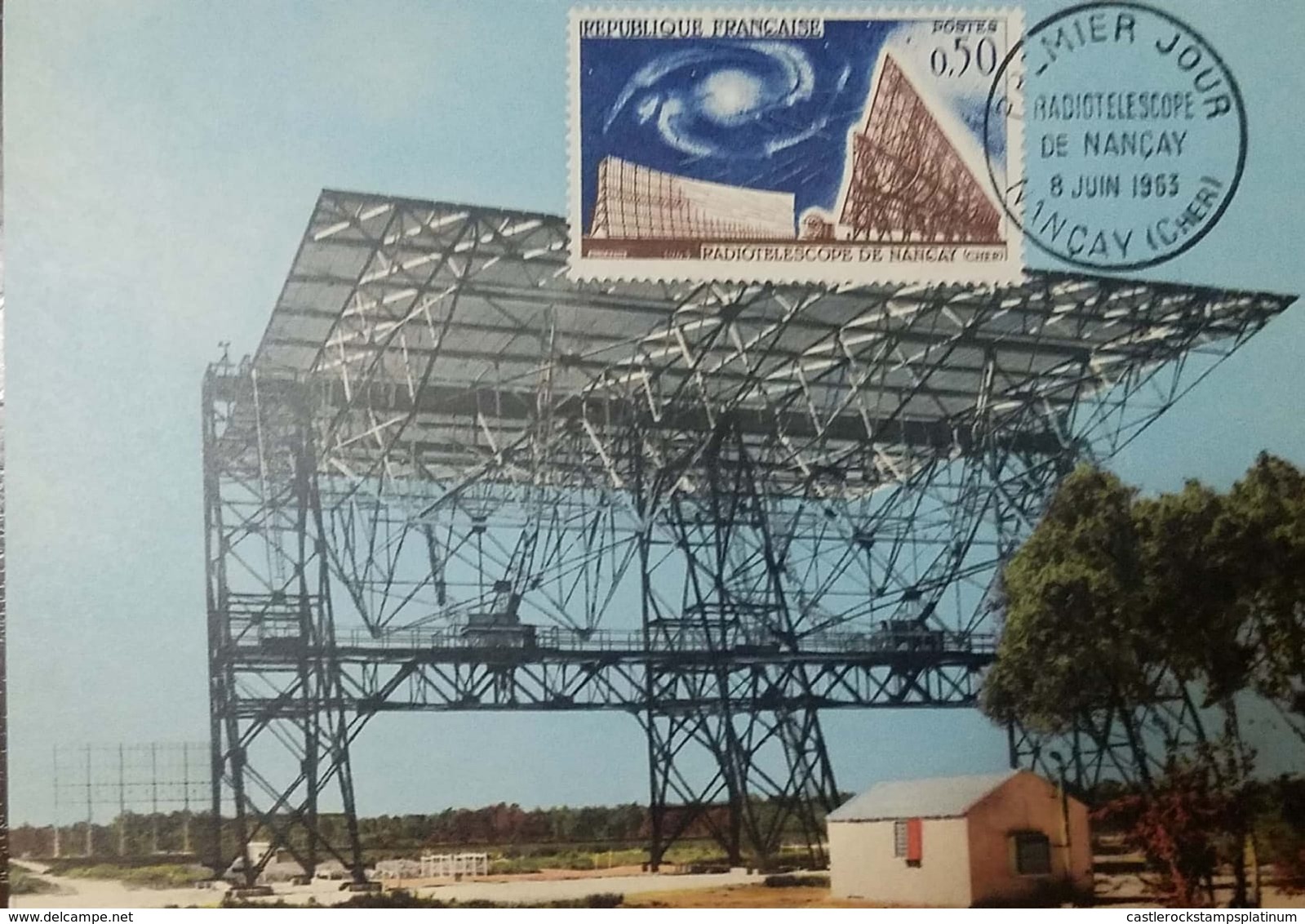 O) 1963 FRANCE, ASTRONOMY -RADIO TELESCOPE NANCAY, MAXIMUM CARD XF - 1960-1969