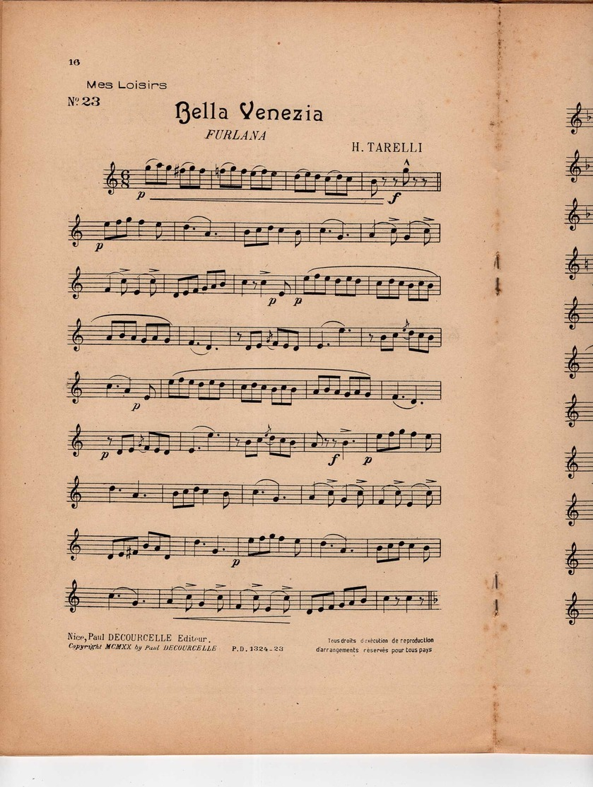 CAF CONC VIOLON PARTITION RECUEIL 15 AIRS DANSES ET MORCEAUX DE GENRE 1920 CARNAVAL NICE PIN PAN TARELLI - Autres & Non Classés