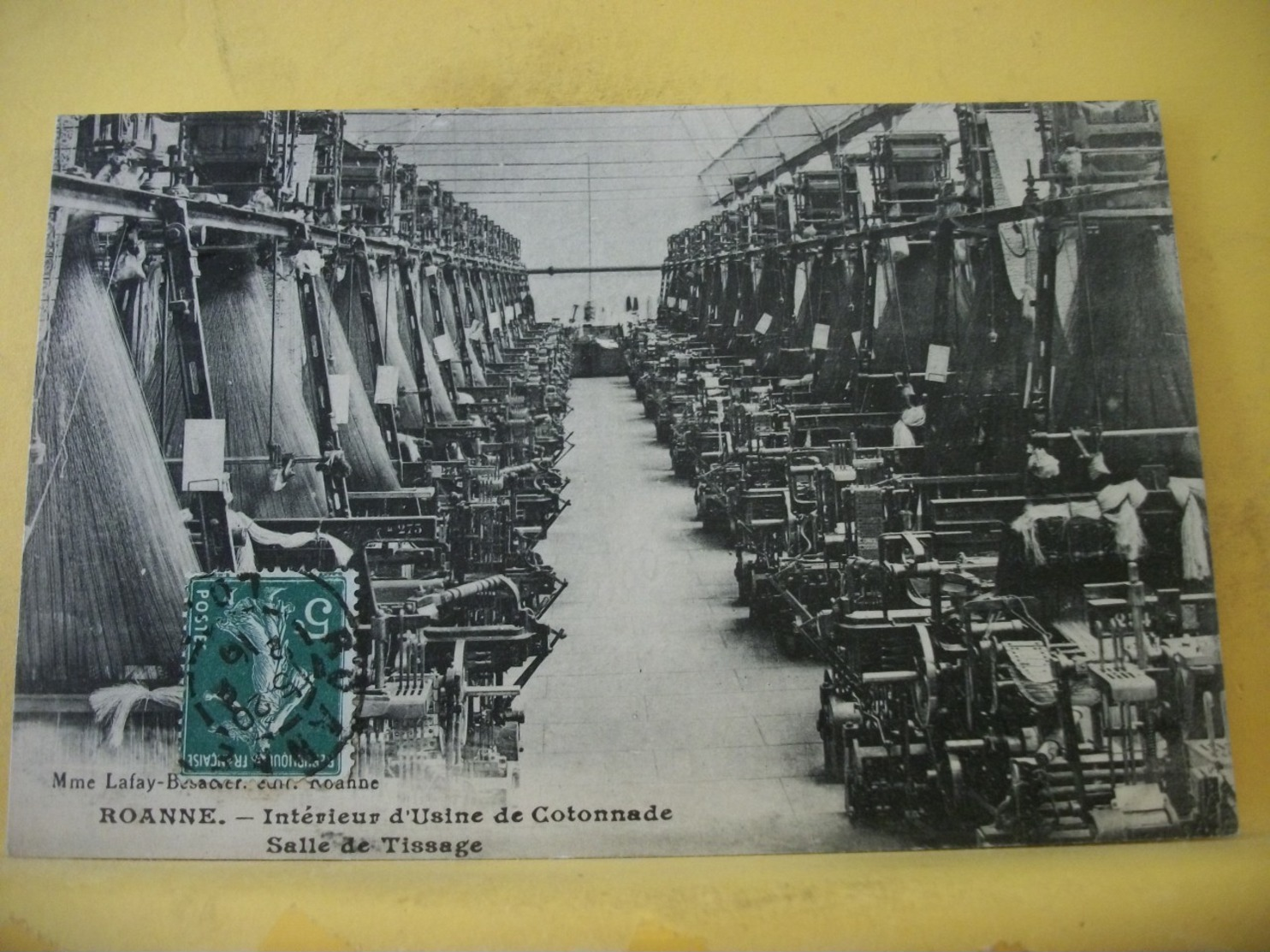 L11 4707 CPA 1910 - 42 ROANNE. INTERIEUR D'USINE DE COTONNADE. SALLE DE TISSAGE. - Industrie