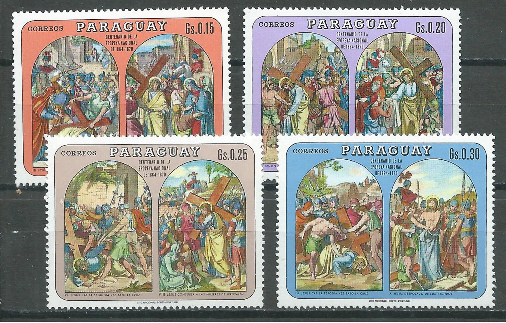 Paraguay YT N°1044-1045-1046-1047 Pâques 1970 Chemin De Croix Neuf ** - Paraguay