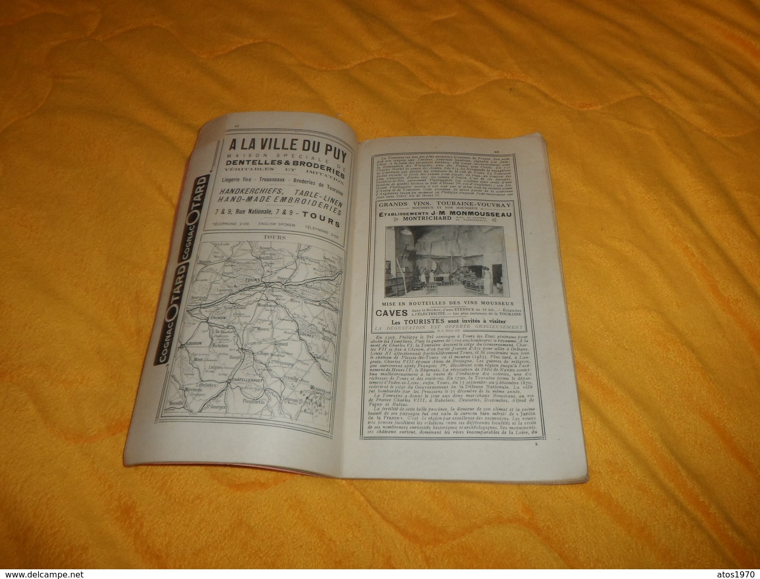 GUIDE THIOLIER TOURAINE. ORLEANAIS, BLESOIS, MAINE, ANJOU, LES CHATEAUX DE LA LOIRE. 108 PAGES. DATE ?..