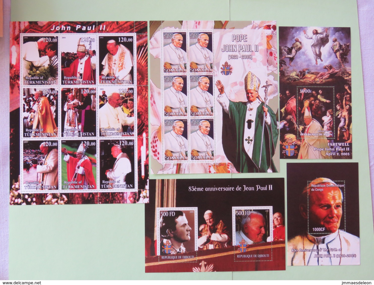 Pope John Paul II - 5 Sheets - Papes