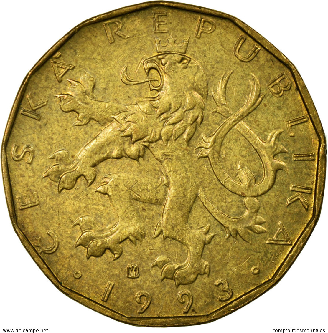 Monnaie, République Tchèque, 20 Korun, 1993, TTB, Brass Plated Steel, KM:5 - Tchéquie