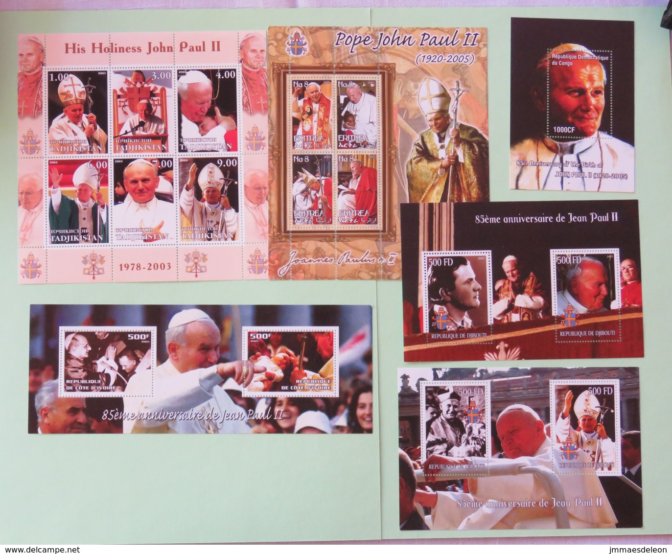 Pope John Paul II - 6 Sheets - Papes