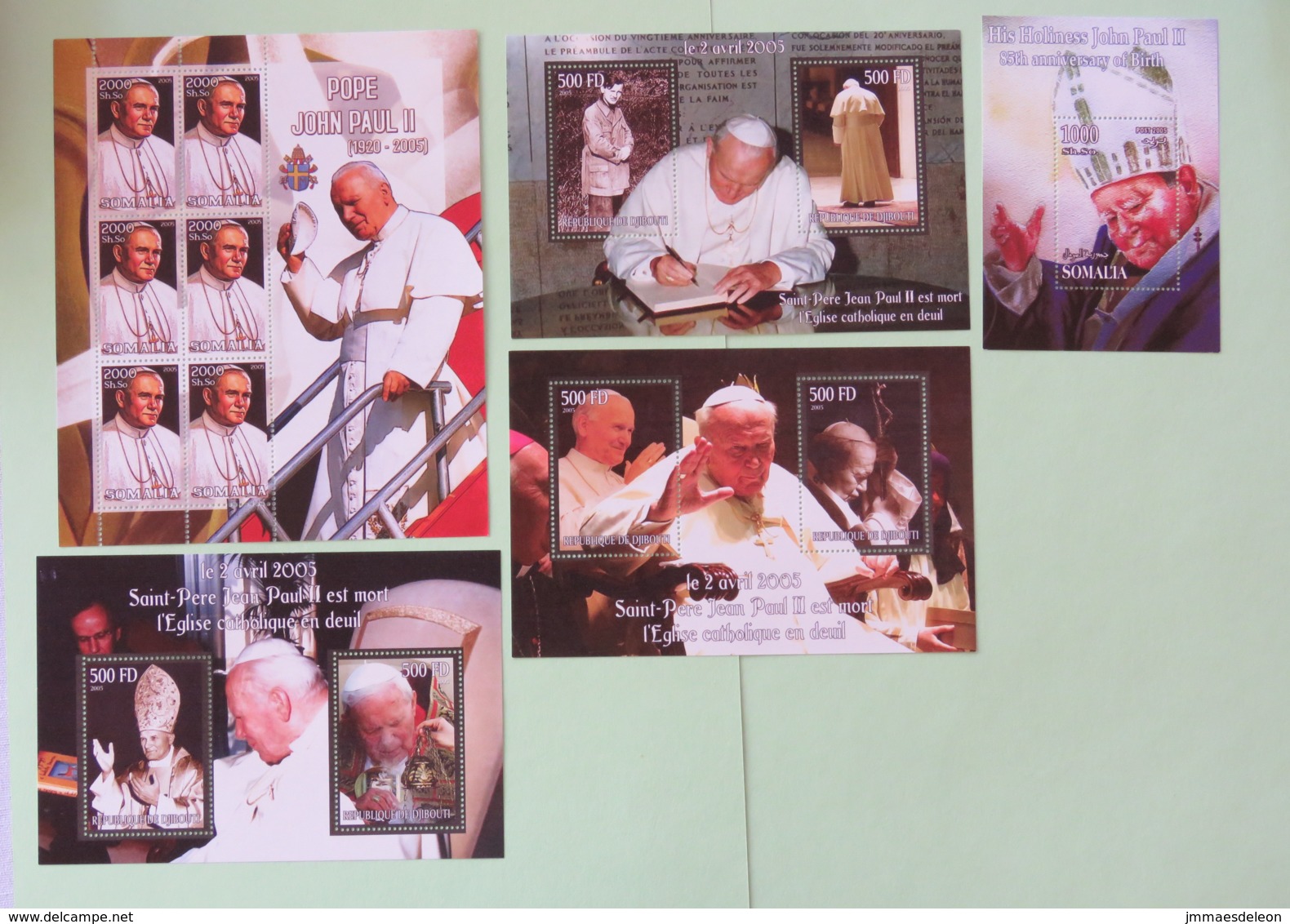 Pope John Paul II - 5 Sheets - Papes