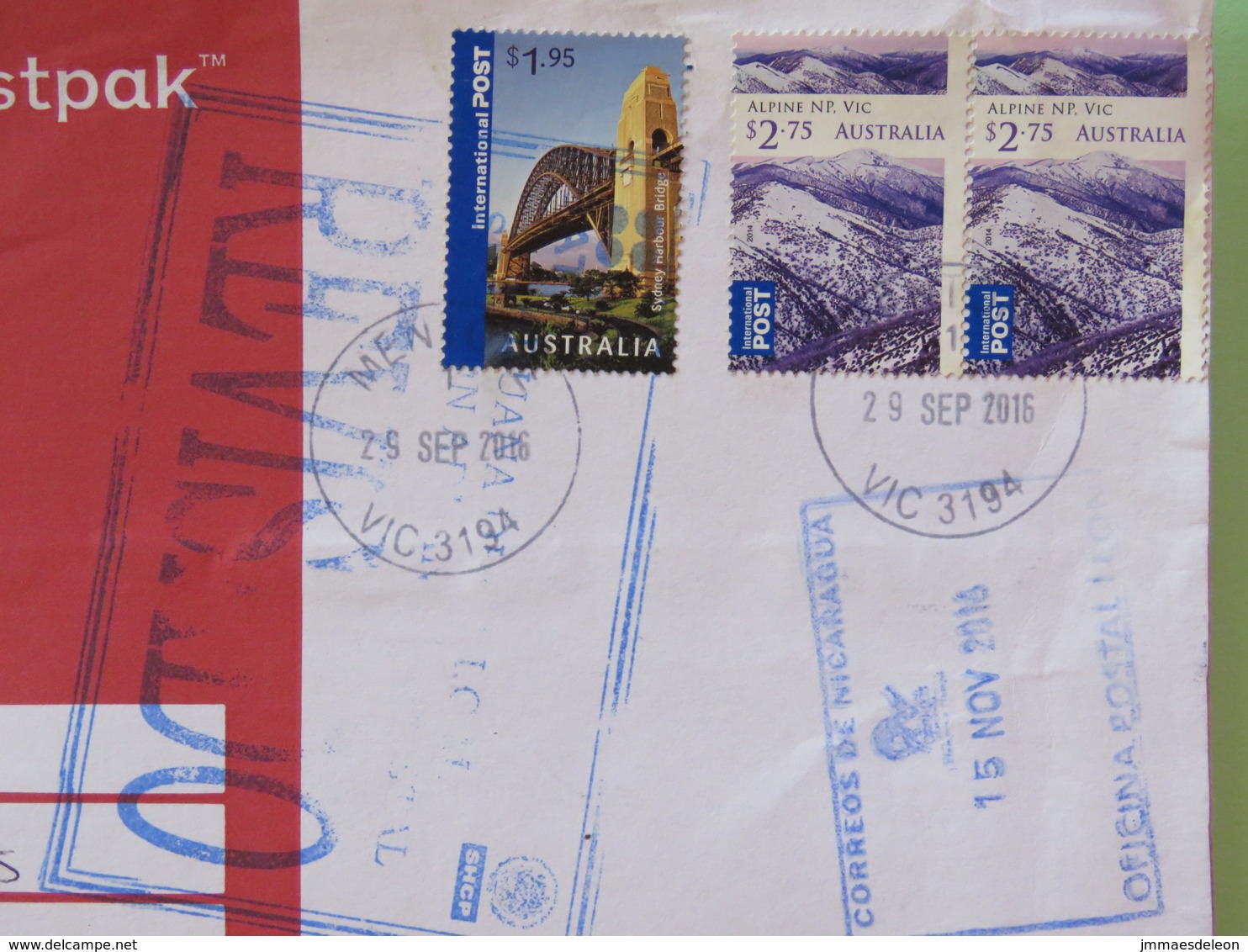 Australia 2018 Cover To Nicaragua - Censored In Mexico - Bridge - Mountain - Lettres & Documents