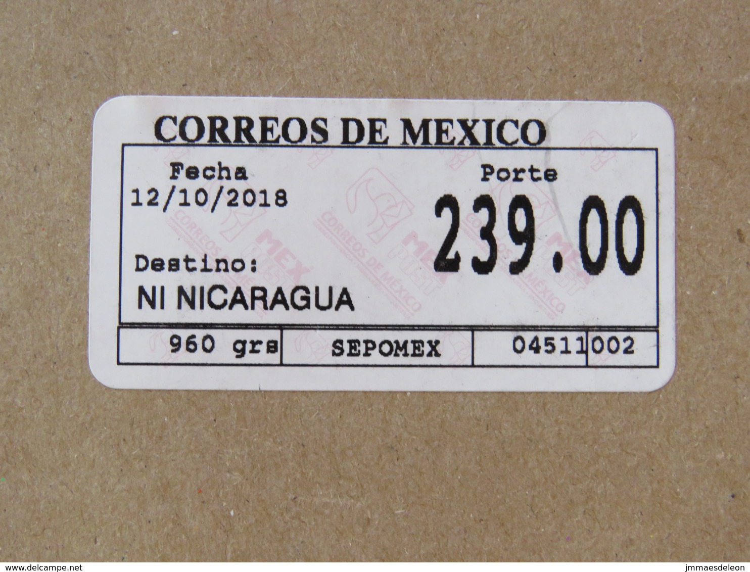 Mexico 2018 Cover To Nicaragua - Machine Franking - Mexiko