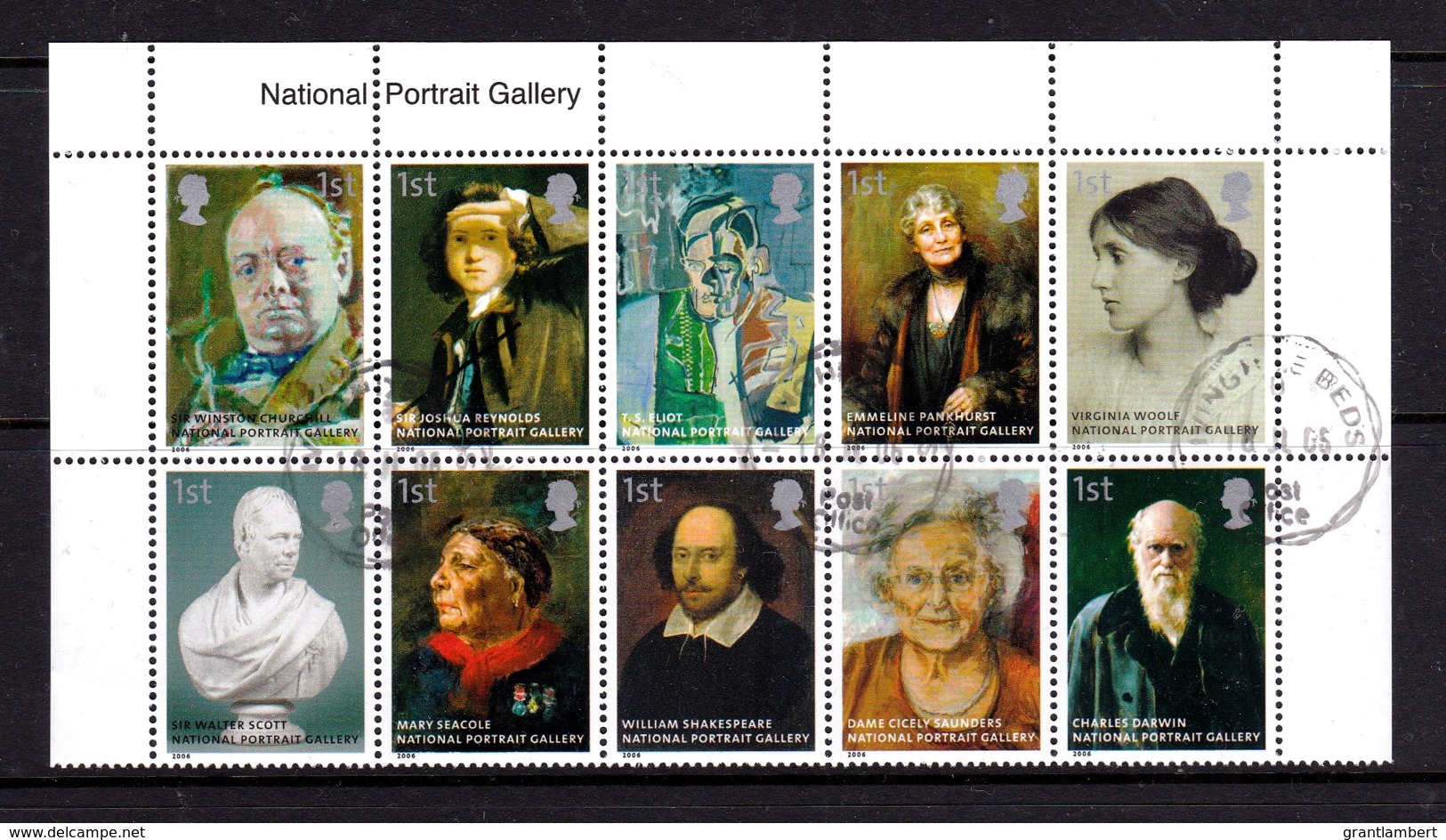 Great Britain 2006 National Portrait Gallery Block Of 10 CTO - See Notes - Usados