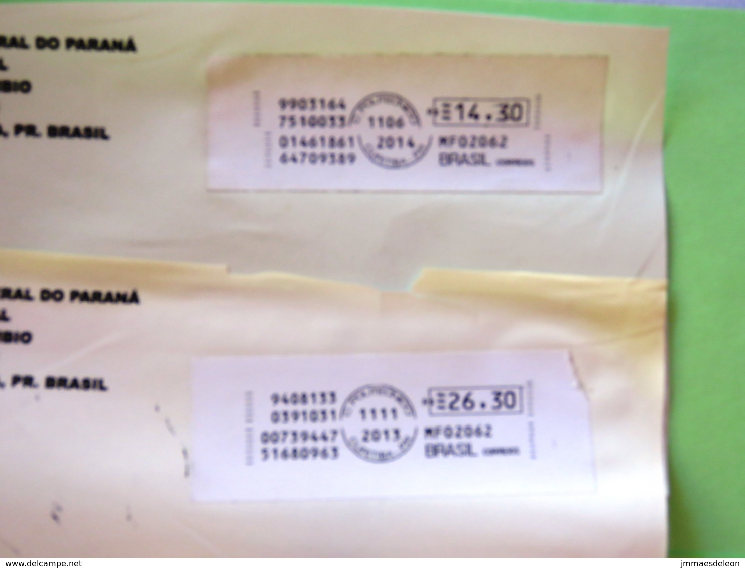 Brasil 2014 Two Plastic Cover To Nicaragua - Machine Franking - Covers & Documents