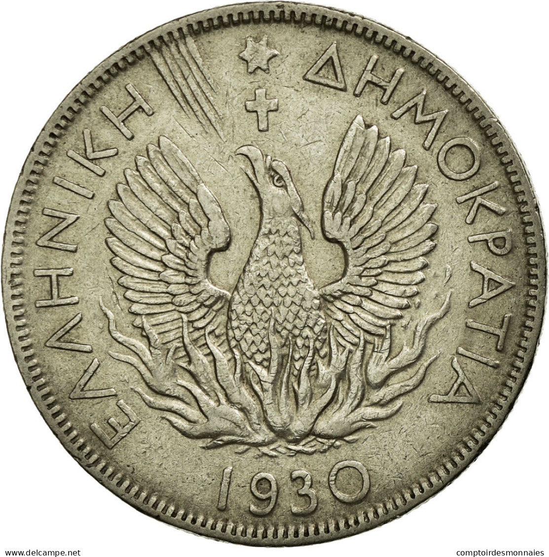 Monnaie, Grèce, 5 Drachmai, 1930, TTB, Nickel, KM:71.1 - Grèce