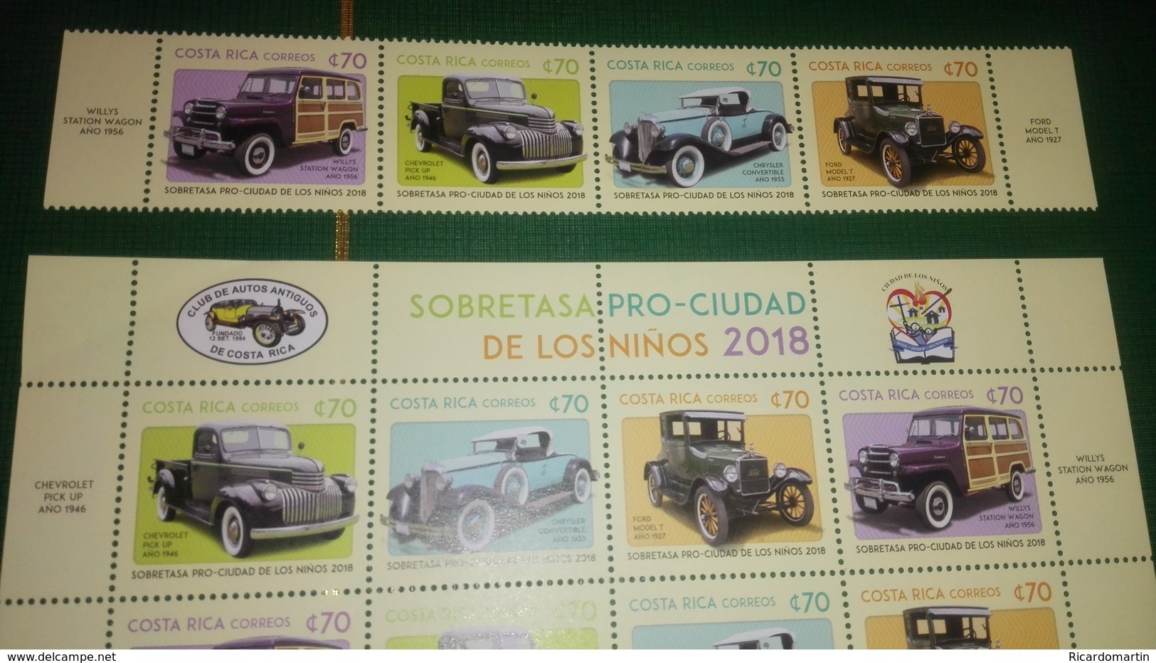 Costa Rica Stamps, Old Cars, Complete Set. 2018 - Costa Rica