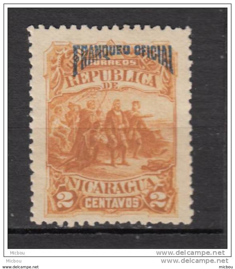 ##35, Nicaragua, Colon, Franqued Oficial, Histoire, History, Jaune, Yellow, Christophe Colomb, Christophus Colombus - Nicaragua