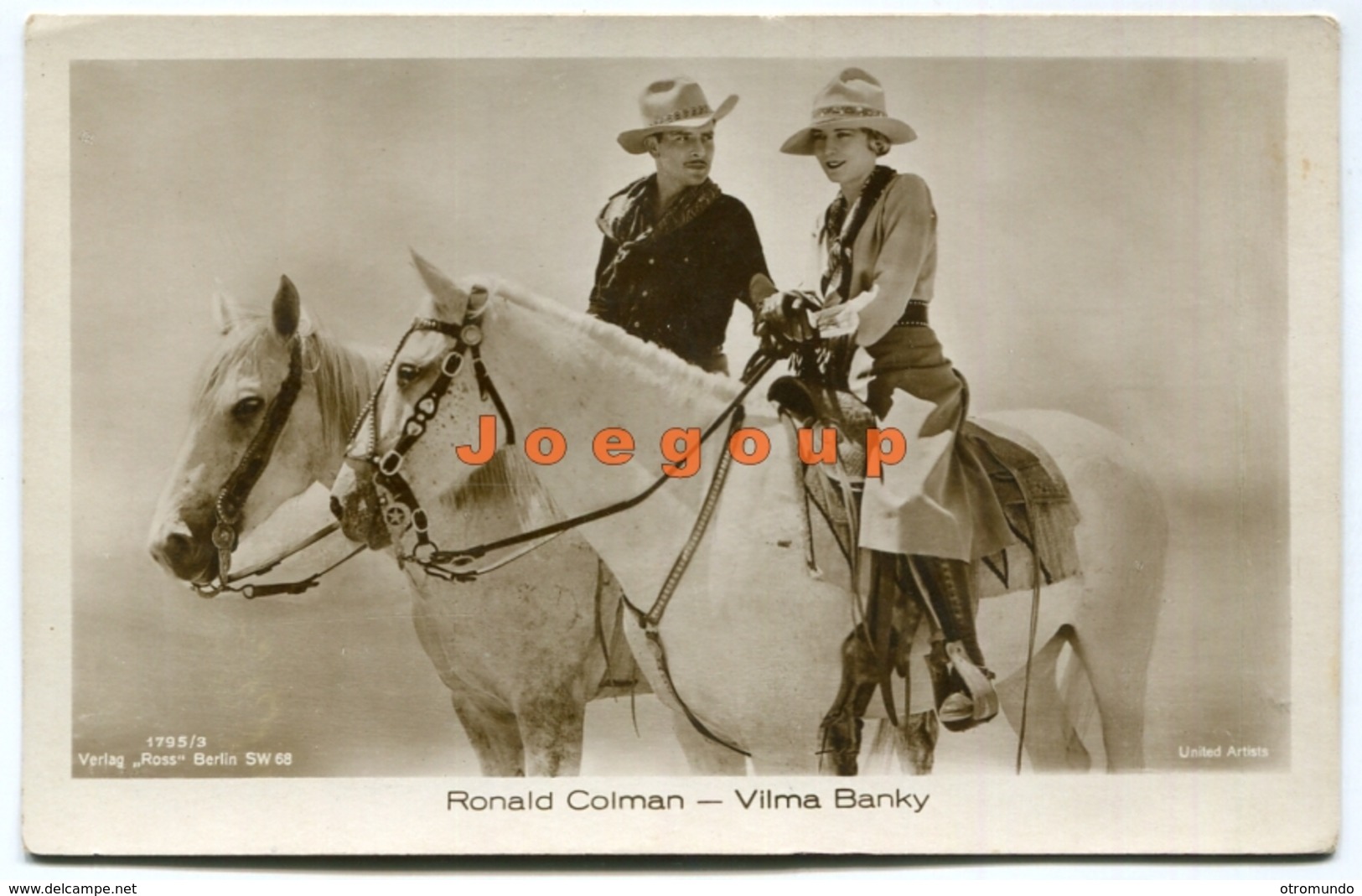 Postcard Silent Movie Hungarian Actress Vilma Banky And British Actor Ronald Colman - Actors
