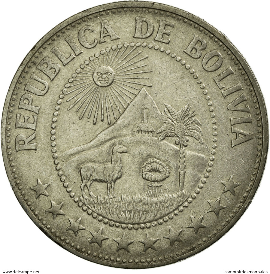 Monnaie, Bolivie, F.A.O., Peso Boliviano, 1969, TTB, Nickel Clad Steel, KM:192 - Bolivie