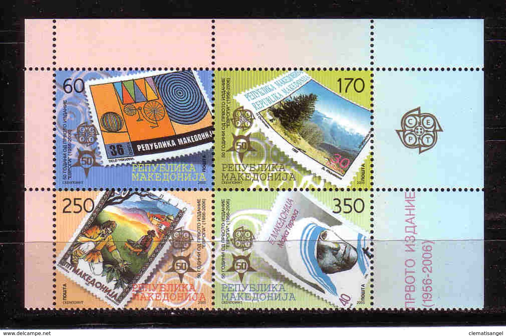 398a * MAZEDONIEN 370/3 * EUROPA VIERERBLOCK * MICHEL 27,00 * POSTFRISCH **!! - Nordmazedonien