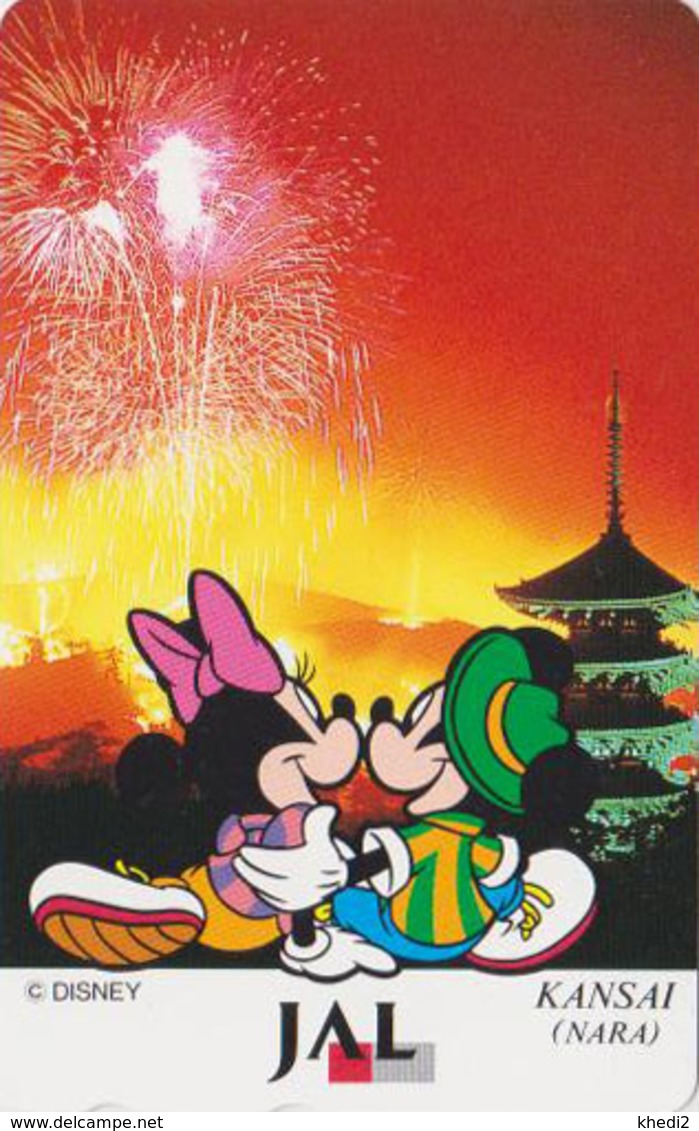 Télécarte NEUVE Japon / 110-167955 - DISNEY JAL - MICKEY & MINNIE In NARA - Japan AIRLINES MINT Phonecard - Disney