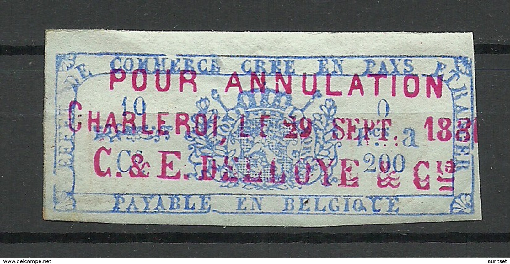 BELGIEN Belgium 1881, Revenue Tax, Stamp O - Francobolli